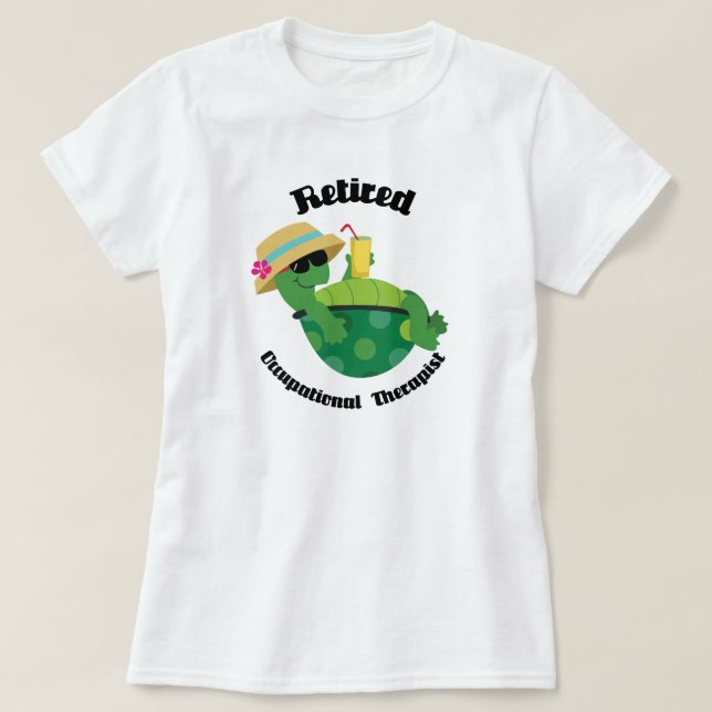 T-shirt Ergothérapiste retraité (tortue) (Design devant)