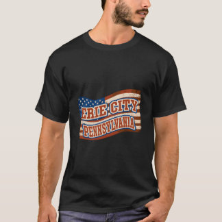 T-shirt Erie City Pennsylvania American Flag