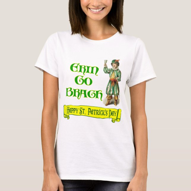 T-shirt Erin Go Braugh Joyeux Saint Patrick Day dit : (Devant)
