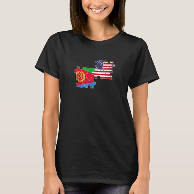 T-shirt Eritrea USA Eritrean American Flag (Devant)