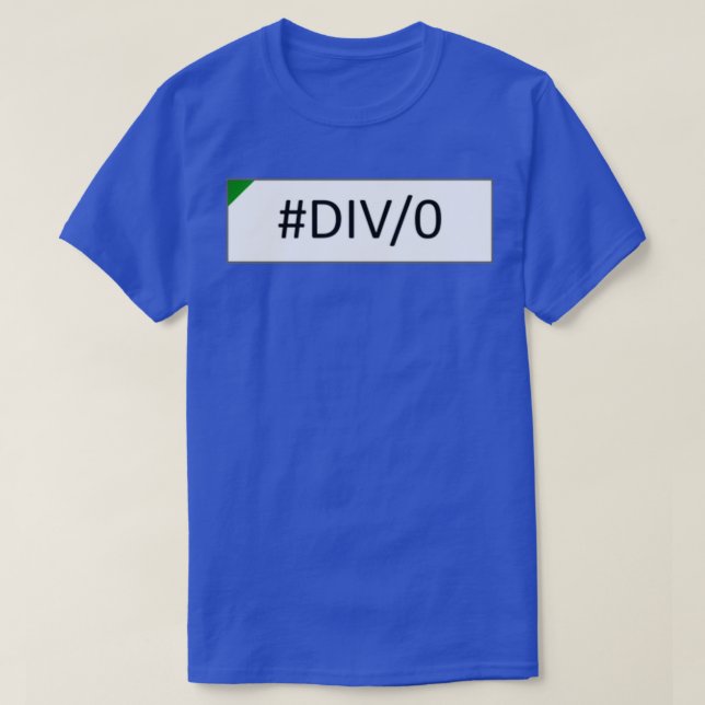 T-shirt Erreur Excel DIV0 (Design devant)