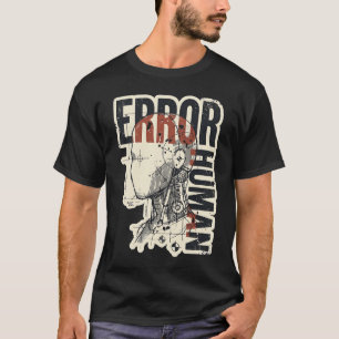 T-shirt Erreur Figure Mécanique Humaine Graphique Grunge