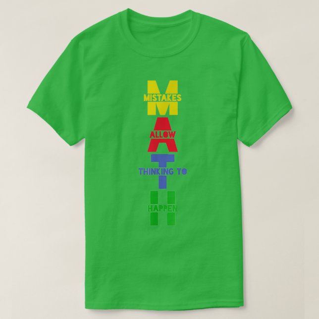 T-shirt Erreurs mathématiques dire enseignant étudiant (Design devant)