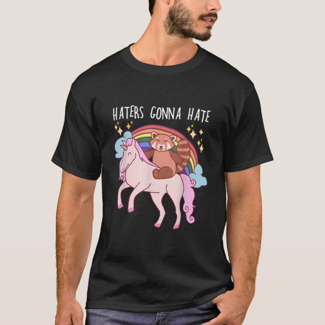 T-shirt Ers Gonna E Red Panda Riding Unicorn (Devant)