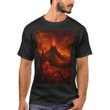 T-shirt Erupo Volcano Nature Art - Cadeau