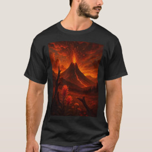 T-shirt Erupo Volcano Nature Art - Cadeau