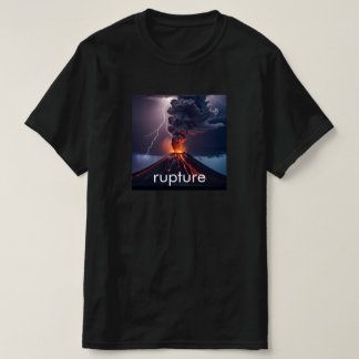 T-shirt Éruption du volcan + éclair - Noir personnalisé