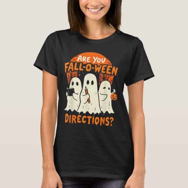 T-shirt Es-Tu Tombé O Quand Direction Halloween Enseignant (Devant)