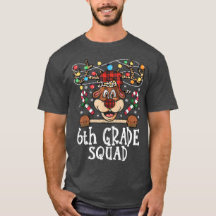 T-shirt Escadron de 6e année Reindeer Christmas Teacher sq