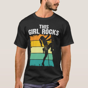 T-shirt Escalade, Cette fille déchire, Bloc, Montagne
