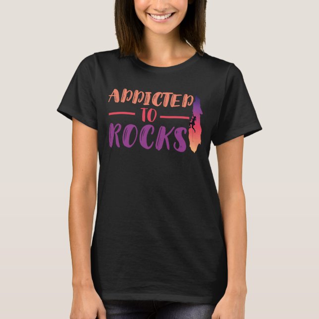 T-shirt Escalade Coucher De Soleil Addicée Aux Rochers Bou (Devant)