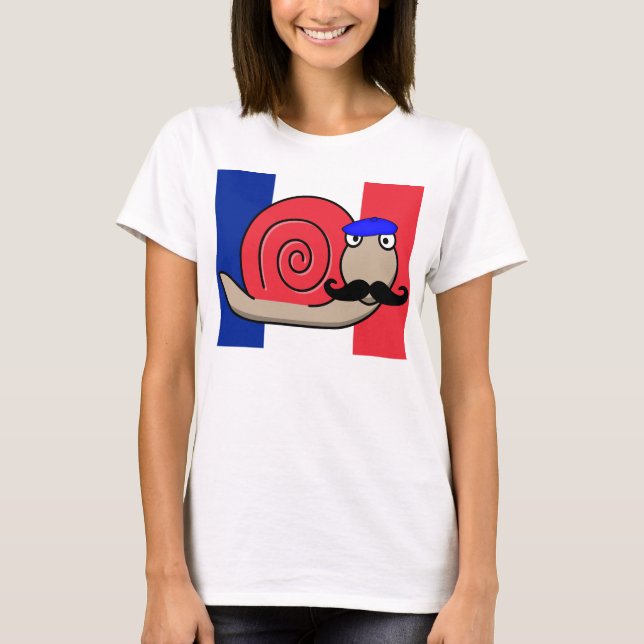 T-shirt Escargot du 14 juillet avec Moustache (Devant)