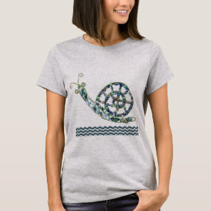 T-shirt - Escargot en pierre bleue