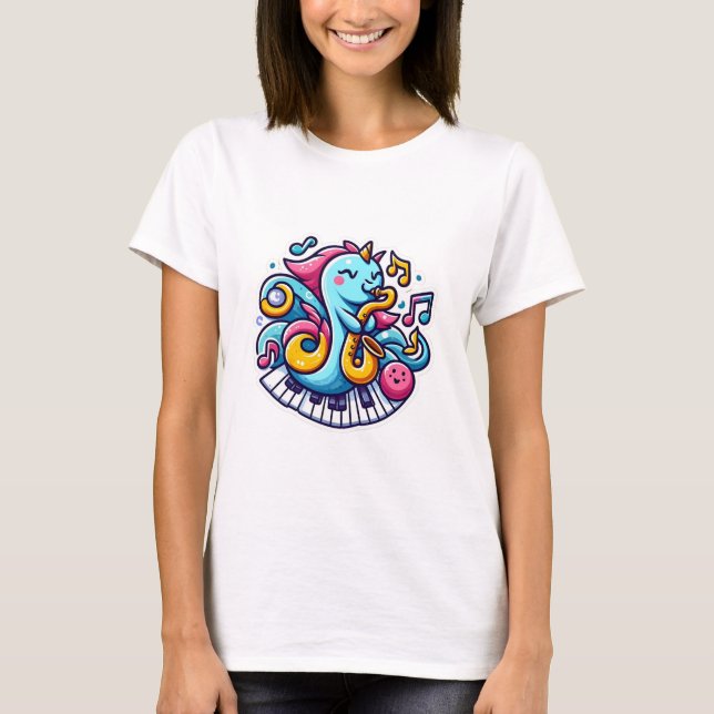 T-shirt escargot musicien (Devant)
