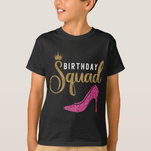T-shirt Escouade d'anniversaire pour femmes Reine Golden R