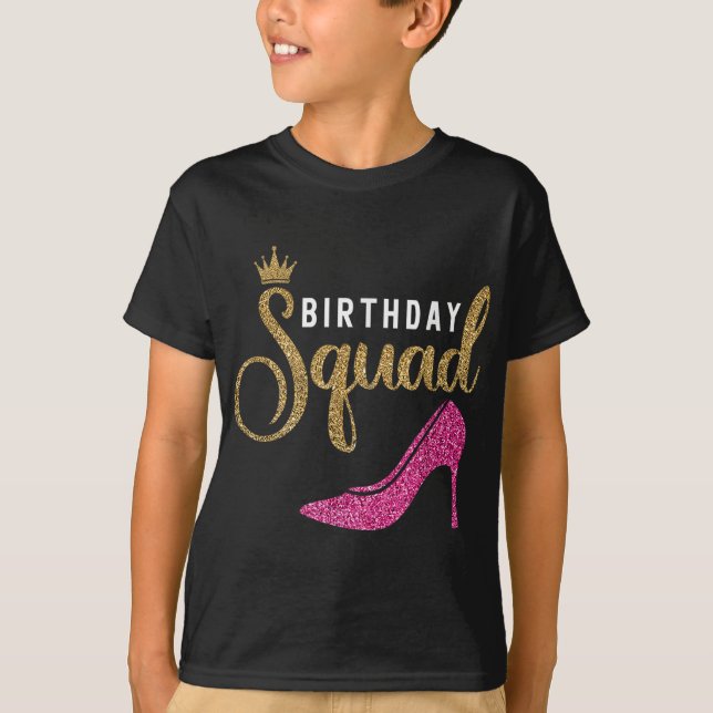 T-shirt Escouade d'anniversaire pour femmes Reine Golden R (Devant)
