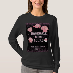 T-shirt Escouade De Mère De Baseball Personnalisée, Numéro