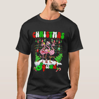 T-shirt Escouade de Noël Amour Flamant rose Famille Lumièr