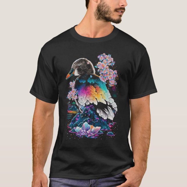 T-shirt Esoteric Duck Crystals Cute Illustration  1 (Devant)