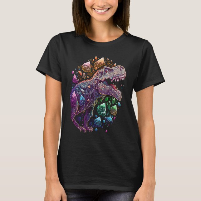 T-shirt Esoteric Rex Trex Crystals Cute Illustration  1 (Devant)