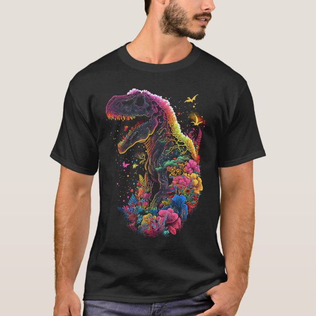 T-shirt Esoteric Rex Trex Crystals Cute Illustration  4 (Devant)