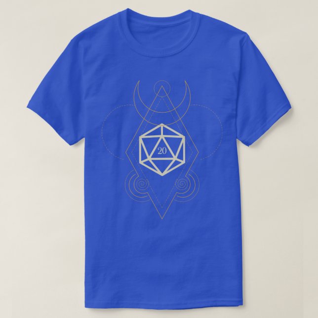 T-shirt Ésotérique Polyèdre D20 Dice Tarot Cinq (Design devant)