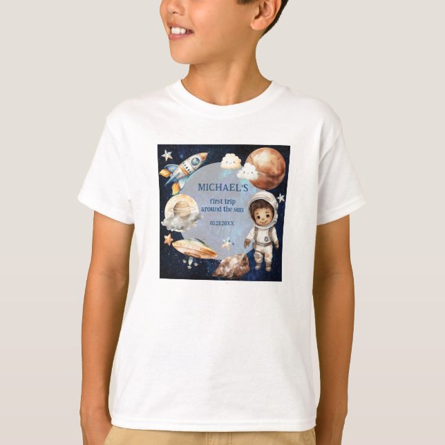 T-shirt Espace Anniversaire Premier Voyage Autour Du Solei (Devant)