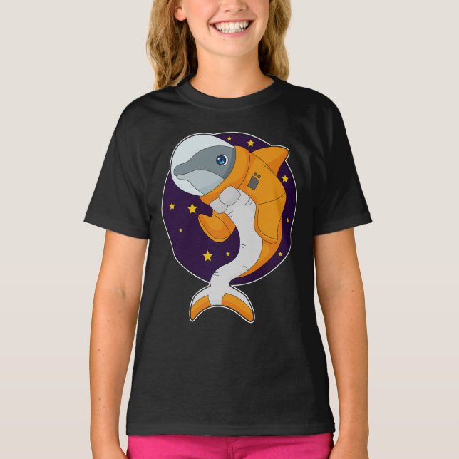 T-shirt Espace des astronautes dauphins (Devant)