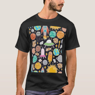 T-shirt Espace Doodle : Cosmos Vintages Dessinés À La Main