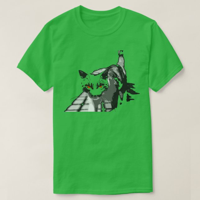 T-shirt espace étrange chat (Design devant)