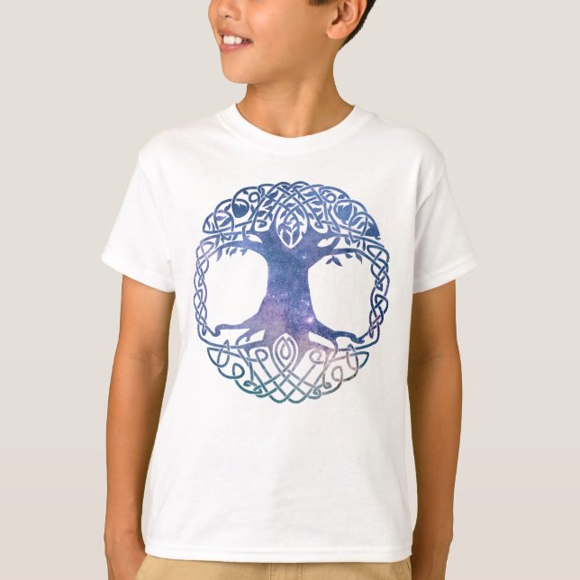 T-shirt Espace extra-atmosphérique Galaxie Arbre celtique  (Devant)