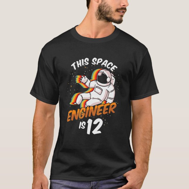 T-shirt Espace ingénieur 12 ans Né astronaute 2010 Douzièm (Devant)