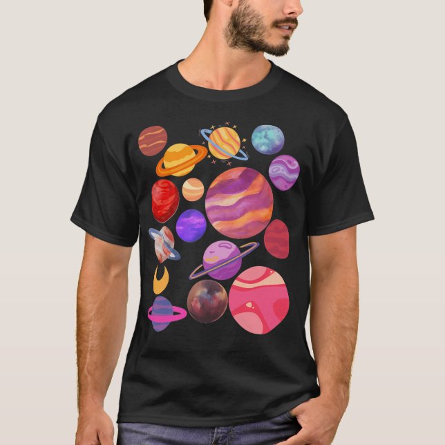 T-shirt Espace Planètes (Devant)