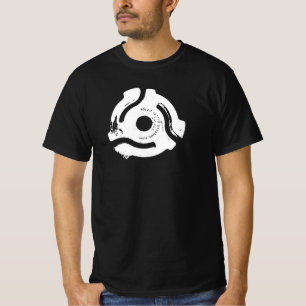 T-shirt Espacer noir de disque vinyle rétro à 45 tr/min