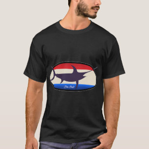 T-shirt Espadon Art Rétro Rouge Blanc et Bleu