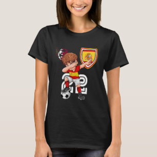 T-shirt Espagne Dabbing Soccer Boy Drapeau espagnol Footba