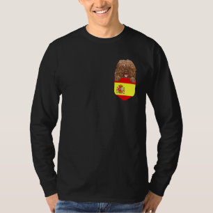 T-shirt Espagne Drapeau Espagnol Chien D'Eau À Poche