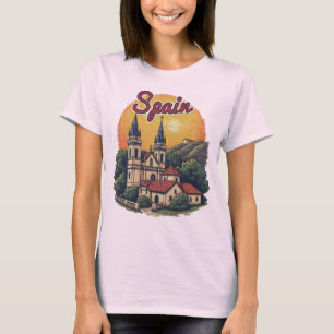 T-shirt Espagne European Old World Faded Tee