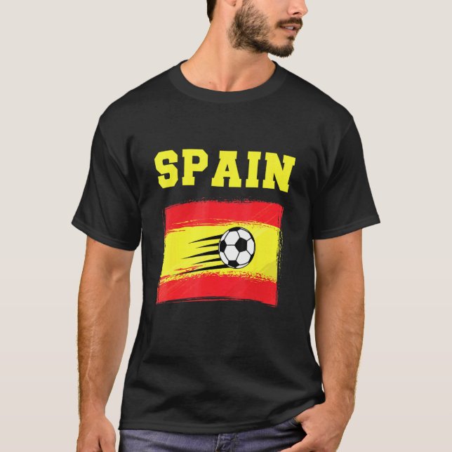 T-shirt Espagne Football Football Espagnol Drapeau Design  (Devant)