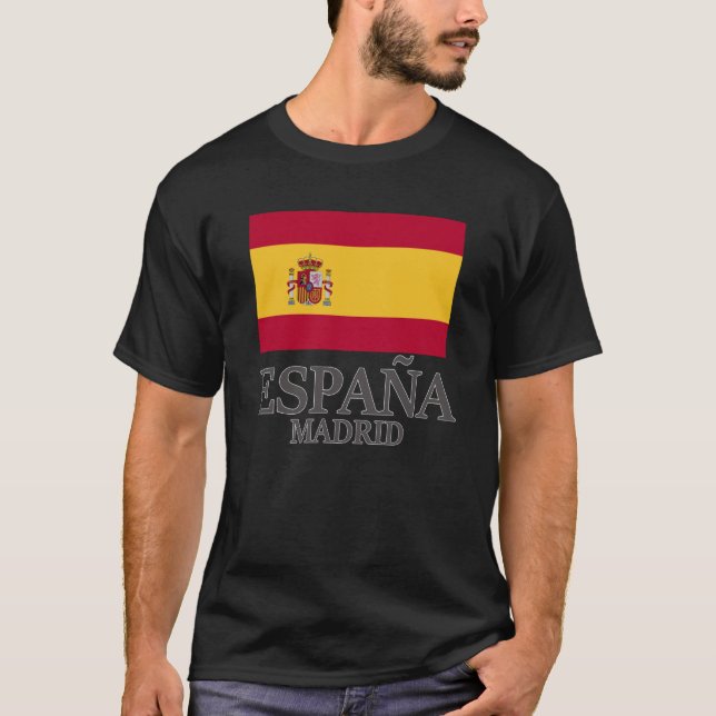 T-shirt Espagne Madrid Drapeau Voyage Europe (Devant)