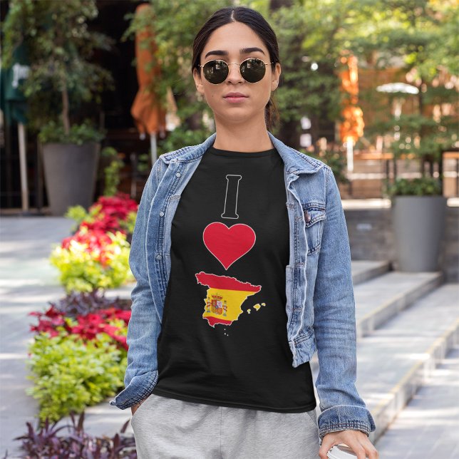 T-shirt Espagne Vertical I Loy Espagnol Drapeau Carte Femm (Créateur téléchargé)