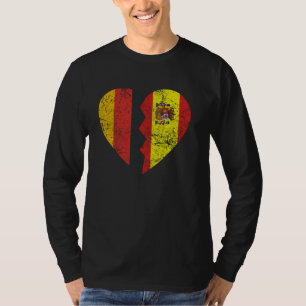 T-shirt Espagnol Allemand Drapeau Coeur Allemagne Espagne 