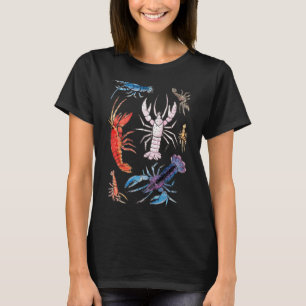 T-shirt Espèces colorées d'écrevisses aquatiques en aquare