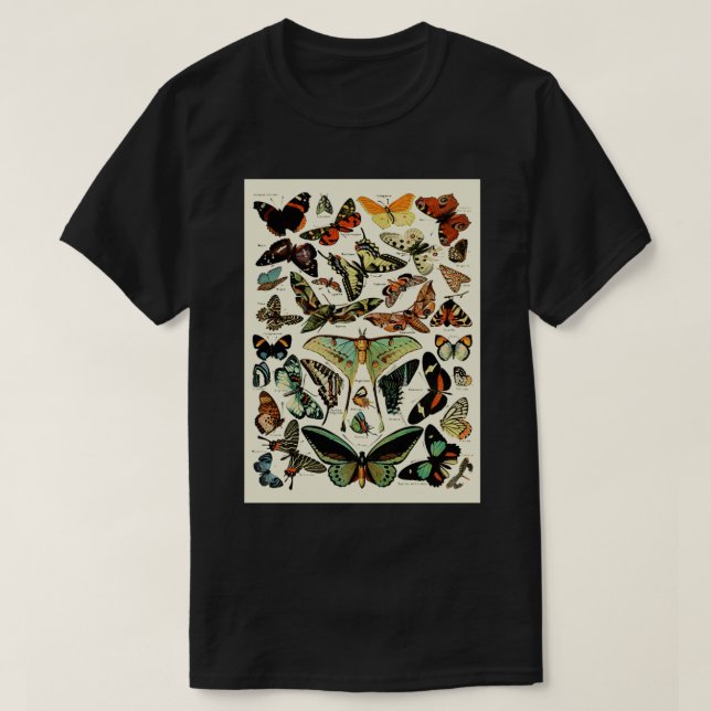 T-shirt Espèces de papillons rétro (Design devant)