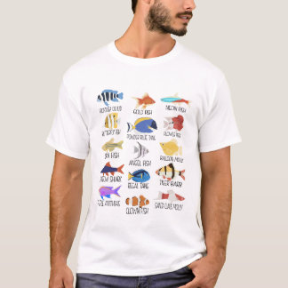 T-shirt Espèces De Poisson Types De Poisson D'Eau Douce Pê