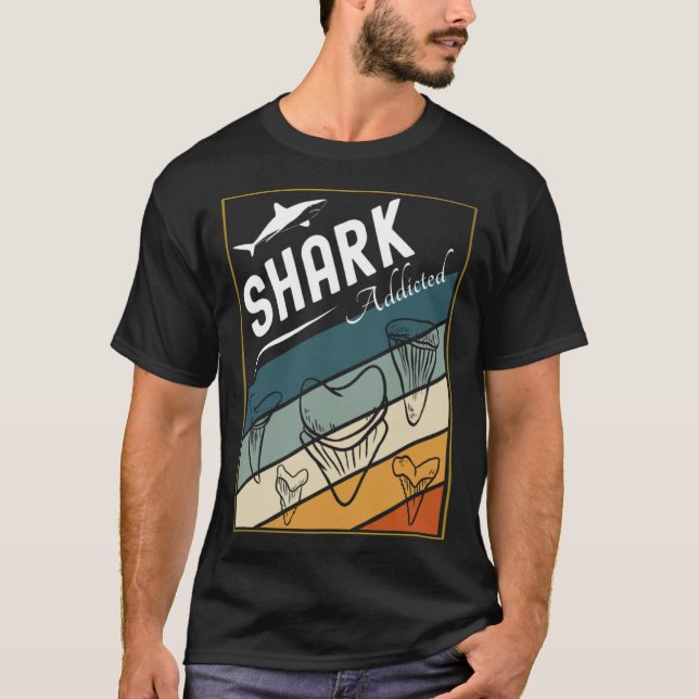 T-shirt Espèces de requin de mer Rétro Poisson Poisson Den (Devant)
