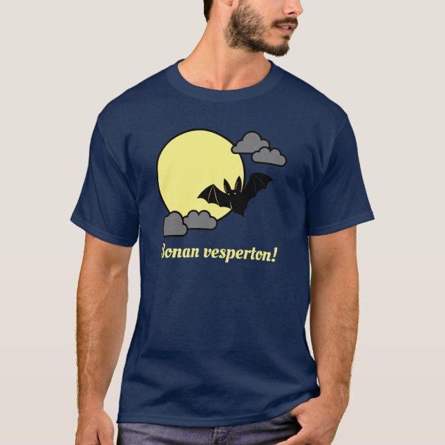 T-shirt Espéranto : Bonan vesperton ! (Devant)