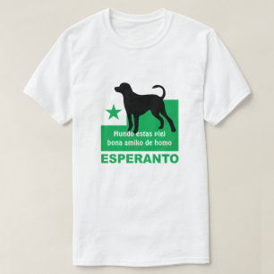 T-shirt Esperanto / "Hundo estas plej bona amiko de homo",