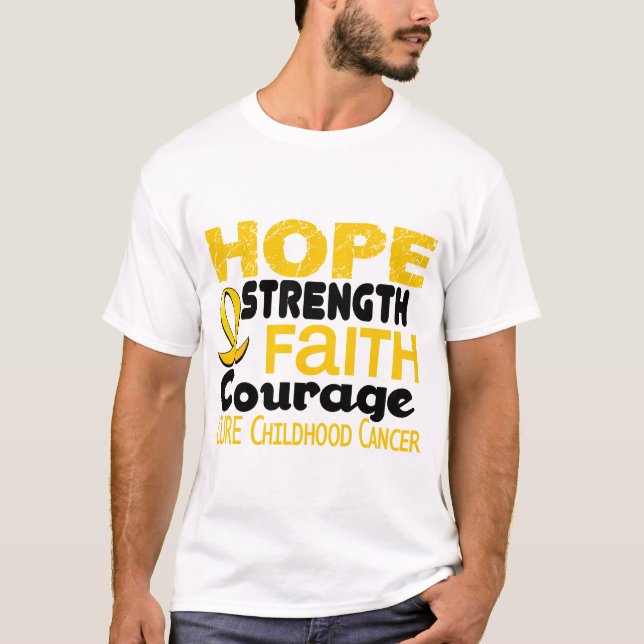 T-shirt ESPOIR 3 de conscience de Cancer d'enfance (Devant)