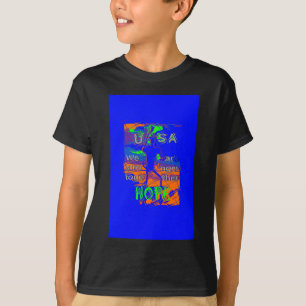 T-shirt Espoir psychédélique des Etats-Unis : Art Blue Uni